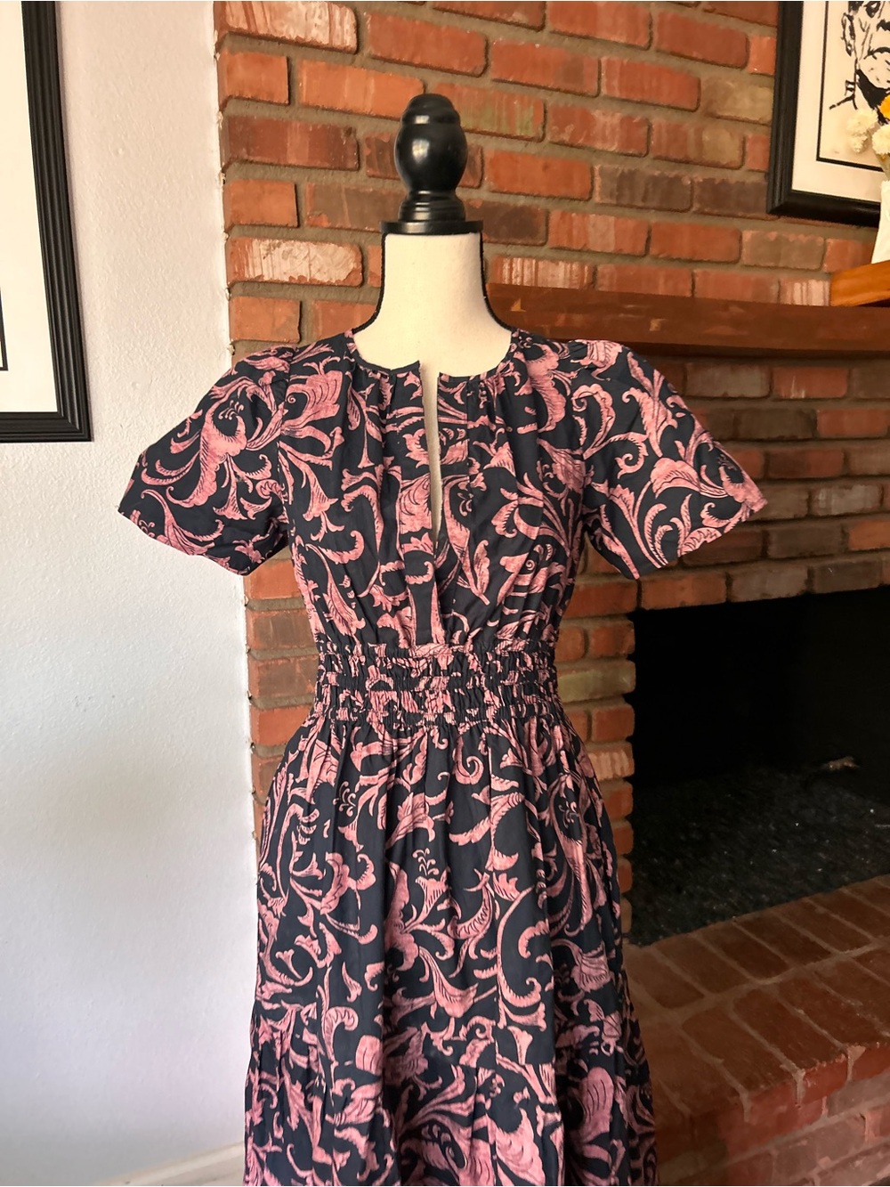 NWT Anthropologie Somerset Paisley Print Maxi Dress in Navy/Marin Sz XS - Picture 3 of 9